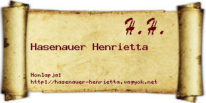 Hasenauer Henrietta névjegykártya