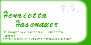 henrietta hasenauer business card